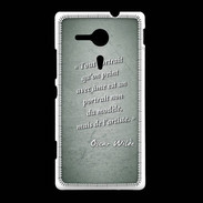 Coque Sony Xpéria SP Portrait Ame Vert Citation Oscar Wilde