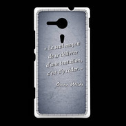 Coque Sony Xpéria SP Tentation Bleu Citation Oscar Wilde