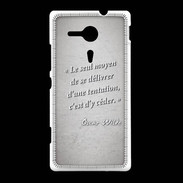 Coque Sony Xpéria SP Tentation Gris Citation Oscar Wilde
