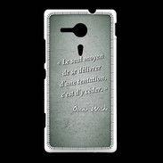 Coque Sony Xpéria SP Tentation vert Citation Oscar Wilde