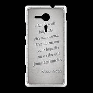 Coque Sony Xpéria SP Toujours amoureux Gris Citation Oscar Wilde