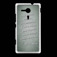 Coque Sony Xpéria SP Toujours amoureux Vert Citation Oscar Wilde