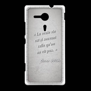 Coque Sony Xpéria SP Vrai vie Gris Citation Oscar Wilde