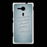 Coque Sony Xpéria SP Vrai vie Turquoise Citation Oscar Wilde