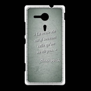 Coque Sony Xpéria SP Vrai vie Vert Citation Oscar Wilde