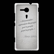 Coque Sony Xpéria SP Démocratie Gris Citation Oscar Wilde