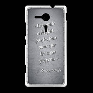 Coque Sony Xpéria SP Fous sages Noir Citation Oscar Wilde