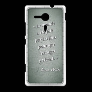 Coque Sony Xpéria SP Fous sages Vert Citation Oscar Wilde