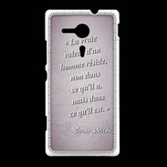 Coque Sony Xpéria SP Vraie valeur Rose Citation Oscar Wilde