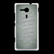 Coque Sony Xpéria SP Vraie valeur Vert Citation Oscar Wilde