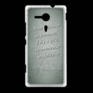 Coque Sony Xpéria SP Jeuness folie Vert Citation Oscar Wilde