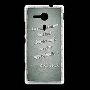 Coque Sony Xpéria SP La conversation Vert Citation Oscar Wilde