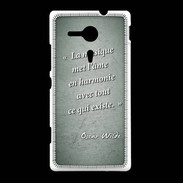 Coque Sony Xpéria SP La musique Vert Citation Oscar Wilde