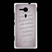 Coque Sony Xpéria SP Les vieux Rose Citation Oscar Wilde