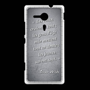 Coque Sony Xpéria SP Les vieux Noir Citation Oscar Wilde