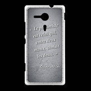 Coque Sony Xpéria SP Pessimiste Noir Citation Oscar Wilde