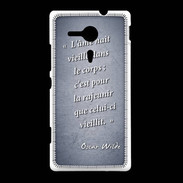 Coque Sony Xpéria SP Ame nait Bleu Citation Oscar Wilde