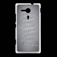 Coque Sony Xpéria SP Ame nait Noir Citation Oscar Wilde