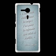 Coque Sony Xpéria SP Ame nait Turquoise Citation Oscar Wilde