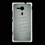 Coque Sony Xpéria SP Ame nait Vert Citation Oscar Wilde