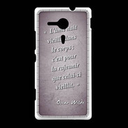 Coque Sony Xpéria SP Ame nait Violet Citation Oscar Wilde