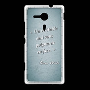 Coque Sony Xpéria SP Ami poignardée Turquoise Citation Oscar Wilde