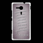 Coque Sony Xpéria SP Bons heureux Violet Citation Oscar Wilde