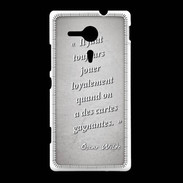 Coque Sony Xpéria SP Cartes gagnantes Gris Citation Oscar Wilde