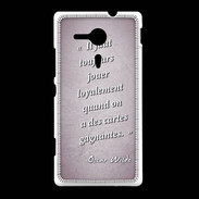 Coque Sony Xpéria SP Cartes gagnantes Rose Citation Oscar Wilde