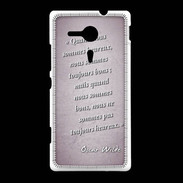 Coque Sony Xpéria SP Bons heureux Rose Citation Oscar Wilde