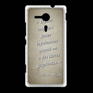 Coque Sony Xpéria SP Cartes gagnantes Sepia Citation Oscar Wilde