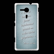 Coque Sony Xpéria SP Cartes gagnantes Turquoise Citation Oscar Wilde