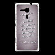 Coque Sony Xpéria SP Croire Violet Citation Oscar Wilde