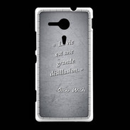 Coque Sony Xpéria SP Désillusion vie Noir Citation Oscar Wilde