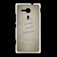 Coque Sony Xpéria SP Désillusion vie Sepia Citation Oscar Wilde