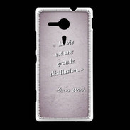 Coque Sony Xpéria SP Désillusion vie Rose Citation Oscar Wilde