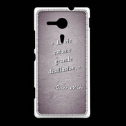 Coque Sony Xpéria SP Désillusion vie Violet Citation Oscar Wilde