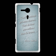 Coque Sony Xpéria SP Incertitude amour Turquoise Citation Oscar Wilde