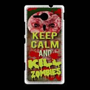 Coque Sony Xpéria SP Keep Calm and Kill Zombies Cervelle