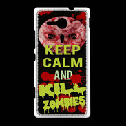 Coque Sony Xpéria SP Keep Calm and Kill Zombies Noir