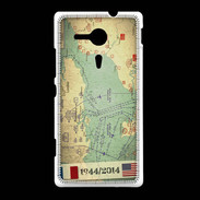 Coque Sony Xpéria SP Débarquement Normandie Carte ZG