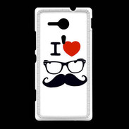 Coque Sony Xpéria SP I love Lunette Moustache