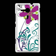 Coque Sony Xpéria SP motif floral bleu