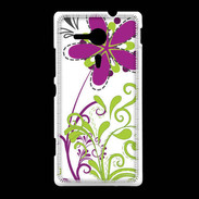 Coque Sony Xpéria SP motif floral vert