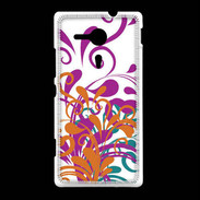 Coque Sony Xpéria SP motif floral orange