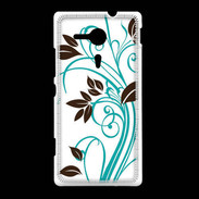 Coque Sony Xpéria SP motif floral bleu clair