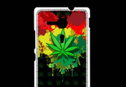 Coque Sony Xpéria SP Feuille de cannabis et cœur Rasta