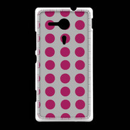 Coque Sony Xpéria SP pois gris & framboise