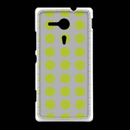 Coque Sony Xpéria SP pois gris & vert