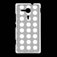 Coque Sony Xpéria SP pois gris & blanc